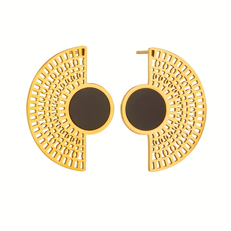 Women's 304 Stainless Steel Golden Geometric Earrings